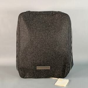 BRUNELLO CUCINELLI One Size Grey Wool Flannel Shoe Organizer Zip Up Travel Bag